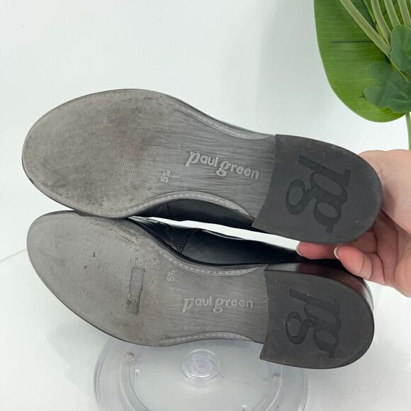 Paul Green Women's Foulard Boot Size 8 Block Heel Western Bootie Black Leather - Picture 11 of 15